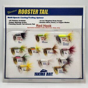 Yakima Bait Wordens Rooster Tail Spinner Fishing Sample Display Board 820391